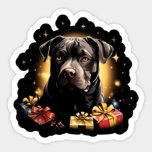 Christmas pitbull Sticker